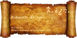 Kubesch Áron névjegykártya